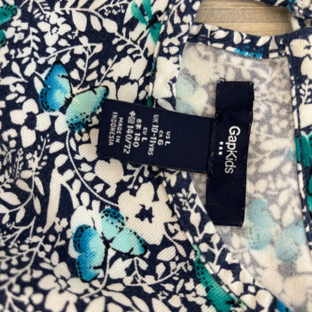 Gap Kids blue floral 3/4 sleeve lightweight dress, Size L, 11/12 yrs, boho